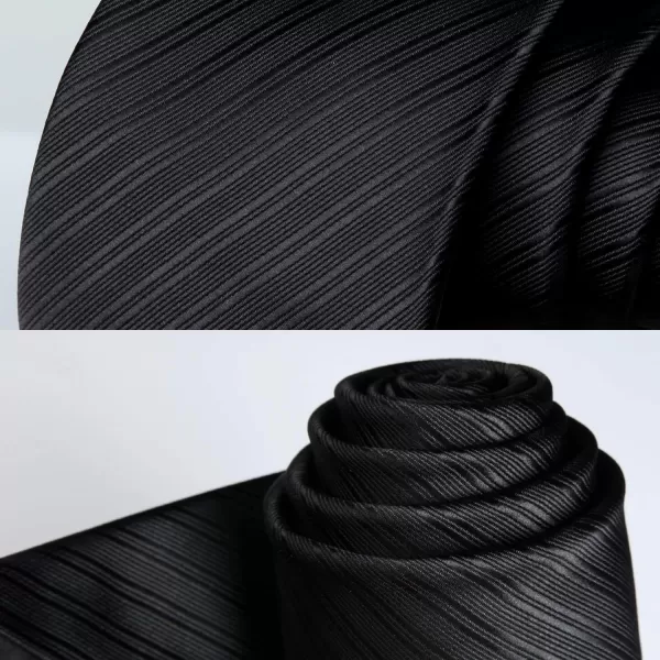 HISDERN Mens Ties Striped Ties for Men Formal Tie and Pocket Square Set Necktie for Wedding Business Graduation