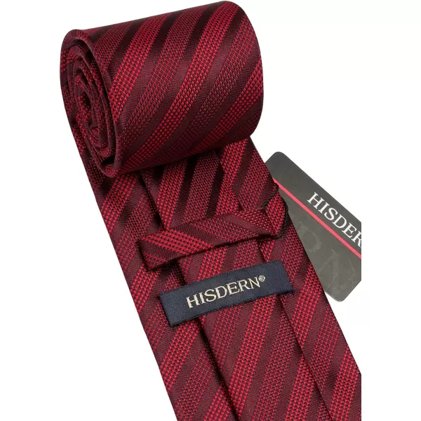 HISDERN Mens Ties Striped Ties for Men Formal Tie and Pocket Square Set Necktie for Wedding Business Graduation