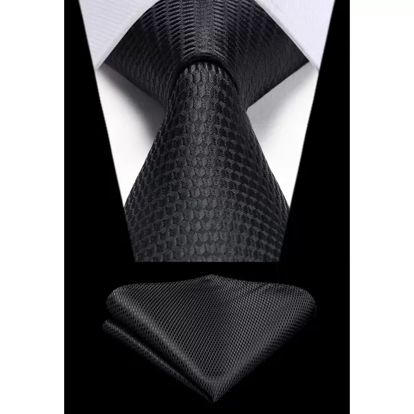HISDERN Mens Ties Striped Ties for Men Formal Tie and Pocket Square Set Necktie for Wedding Business Graduation