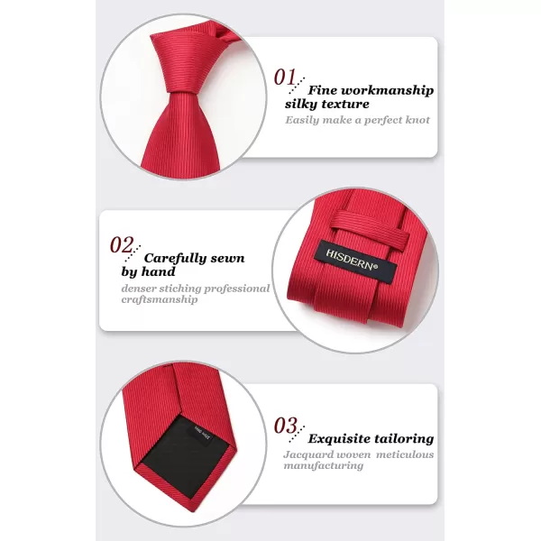 HISDERN Mens Ties Striped Ties for Men Formal Tie and Pocket Square Set Necktie for Wedding Business Graduation