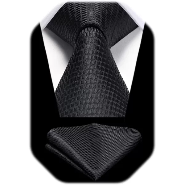 HISDERN Mens Ties Striped Ties for Men Formal Tie and Pocket Square Set Necktie for Wedding Business Graduation