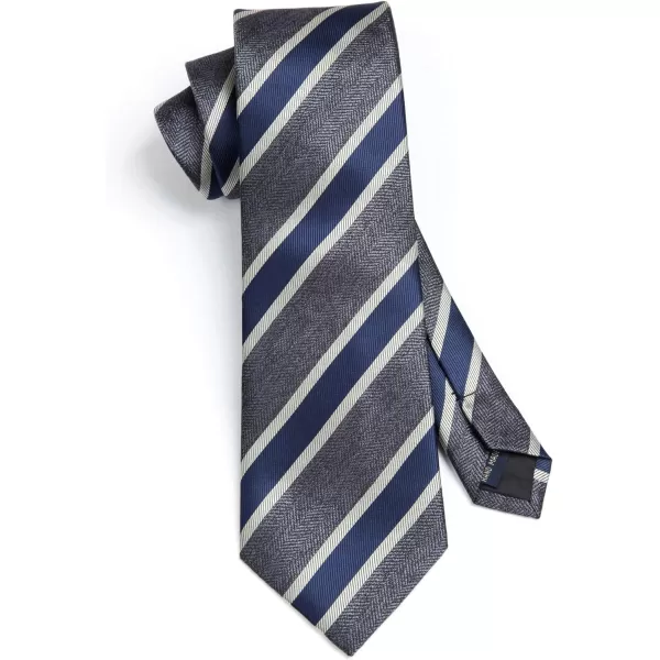 HISDERN Mens Ties Striped Ties for Men Formal Tie and Pocket Square Set Necktie for Wedding Business Graduation