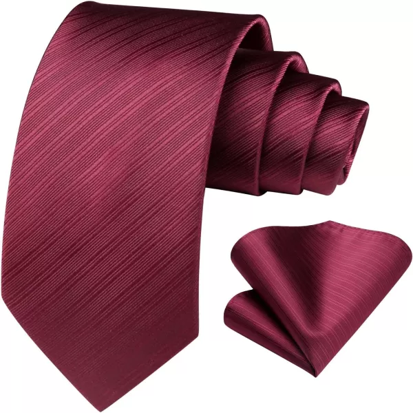 HISDERN Mens Ties Striped Ties for Men Formal Tie and Pocket Square Set Necktie for Wedding Business Graduation