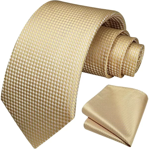 HISDERN Mens Ties Striped Ties for Men Formal Tie and Pocket Square Set Necktie for Wedding Business Graduation