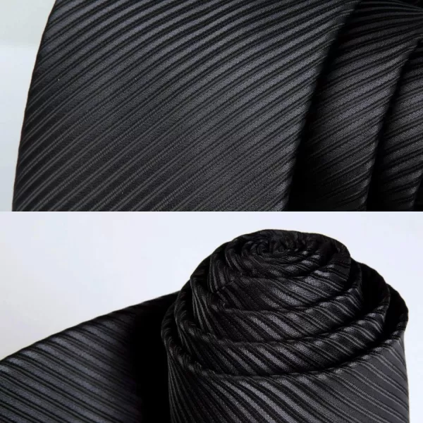 HISDERN Mens Ties Striped Ties for Men Formal Tie and Pocket Square Set Necktie for Wedding Business Graduation