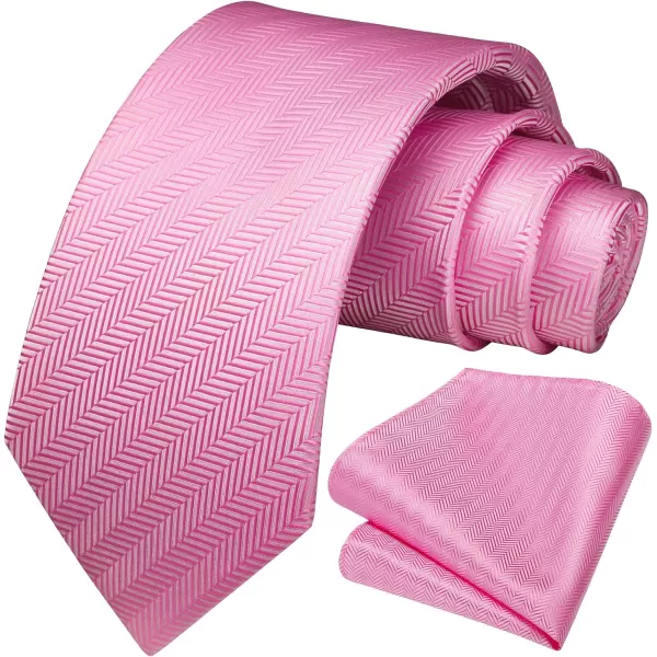HISDERN Mens Ties Striped Ties for Men Formal Tie and Pocket Square Set Necktie for Wedding Business Graduation