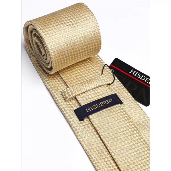 HISDERN Mens Ties Striped Ties for Men Formal Tie and Pocket Square Set Necktie for Wedding Business Graduation