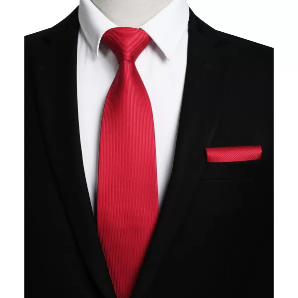 HISDERN Mens Ties Striped Ties for Men Formal Tie and Pocket Square Set Necktie for Wedding Business Graduation