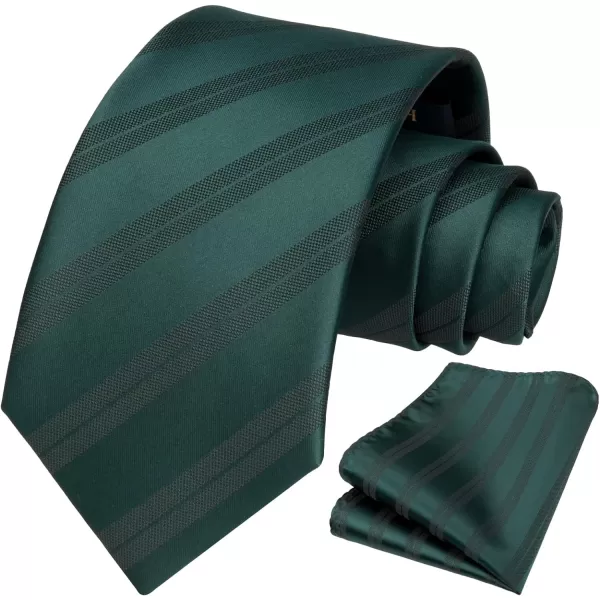 HISDERN Mens Ties Striped Ties for Men Formal Tie and Pocket Square Set Necktie for Wedding Business Graduation
