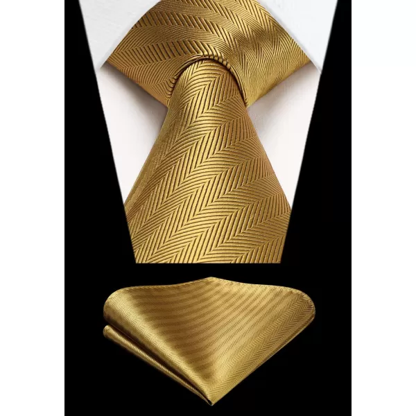 HISDERN Mens Ties Striped Ties for Men Formal Tie and Pocket Square Set Necktie for Wedding Business Graduation