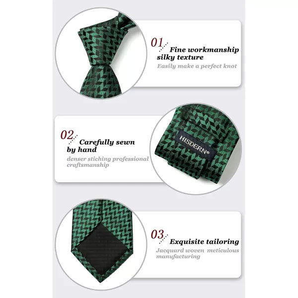 HISDERN Mens Ties Striped Ties for Men Formal Tie and Pocket Square Set Necktie for Wedding Business Graduation