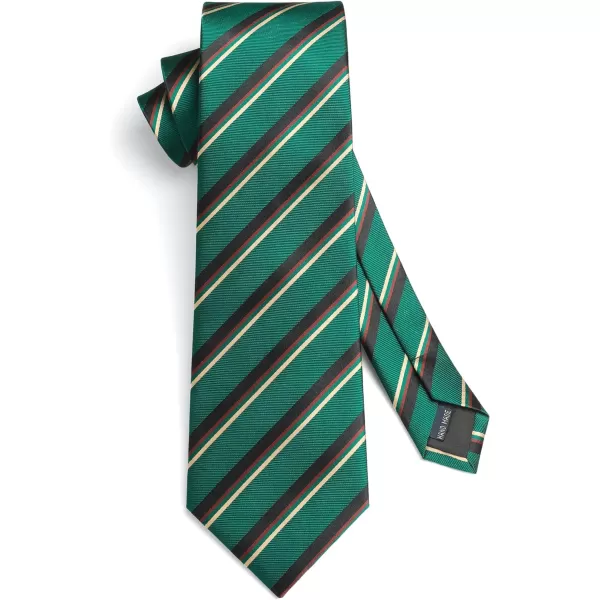 HISDERN Mens Ties Striped Ties for Men Formal Tie and Pocket Square Set Necktie for Wedding Business Graduation
