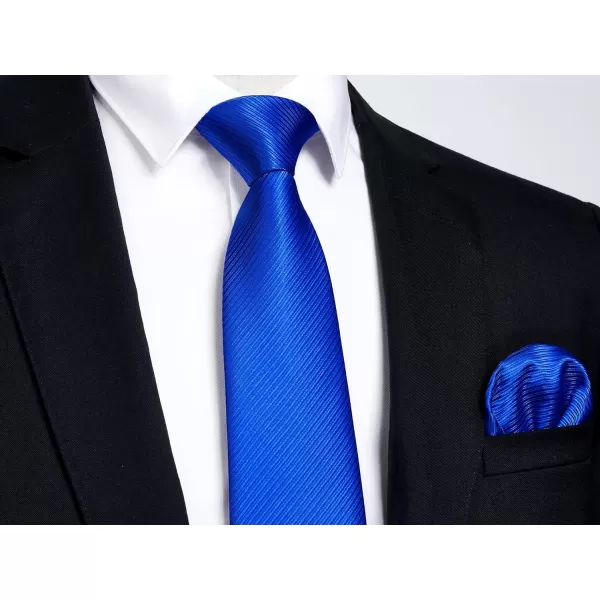 HISDERN Mens Ties Striped Ties for Men Formal Tie and Pocket Square Set Necktie for Wedding Business Graduation