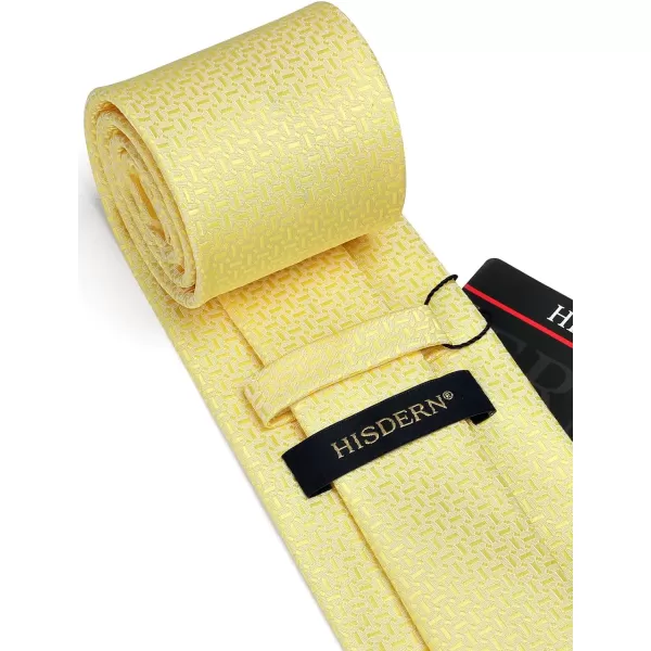 HISDERN Mens Ties Striped Ties for Men Formal Tie and Pocket Square Set Necktie for Wedding Business Graduation