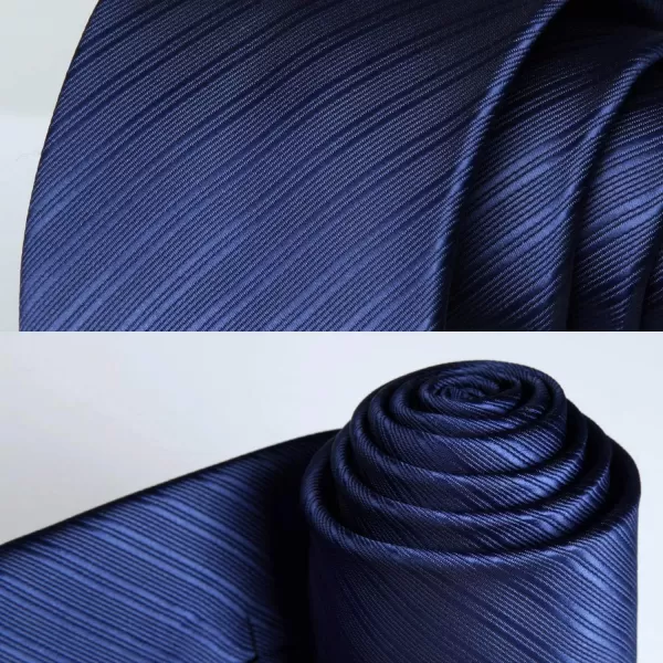 HISDERN Mens Ties Striped Ties for Men Formal Tie and Pocket Square Set Necktie for Wedding Business Graduation