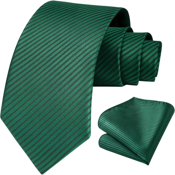 HISDERN Mens Ties Striped Ties for Men Formal Tie and Pocket Square Set Necktie for Wedding Business Graduation