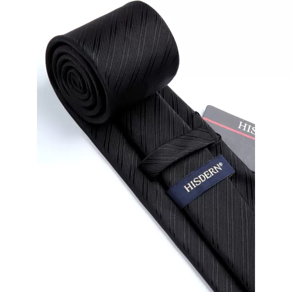 HISDERN Mens Ties Striped Ties for Men Formal Tie and Pocket Square Set Necktie for Wedding Business Graduation
