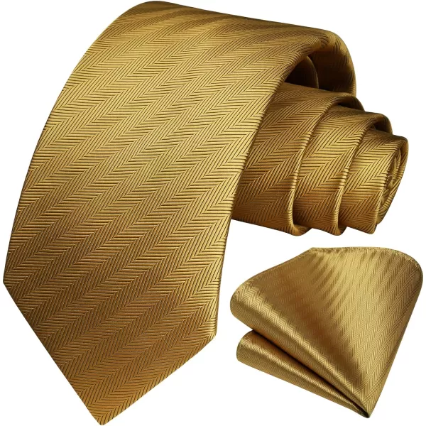 HISDERN Mens Ties Striped Ties for Men Formal Tie and Pocket Square Set Necktie for Wedding Business Graduation