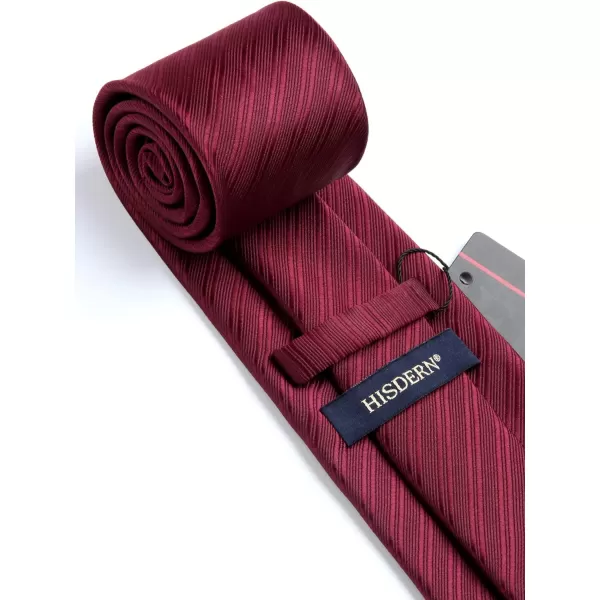 HISDERN Mens Ties Striped Ties for Men Formal Tie and Pocket Square Set Necktie for Wedding Business Graduation