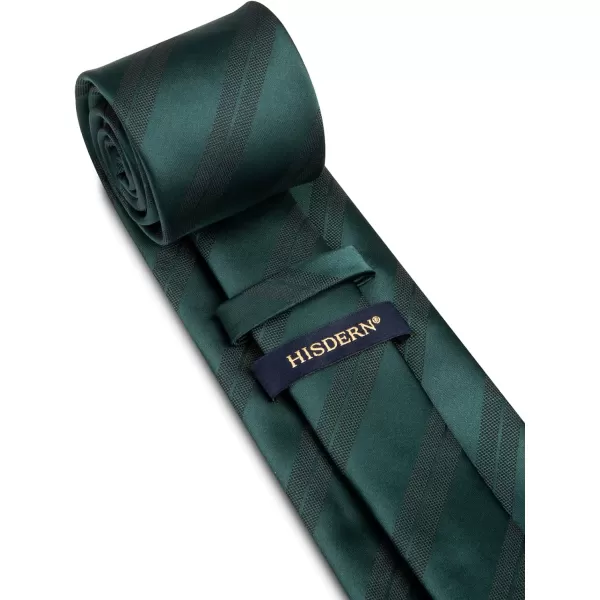 HISDERN Mens Ties Striped Ties for Men Formal Tie and Pocket Square Set Necktie for Wedding Business Graduation