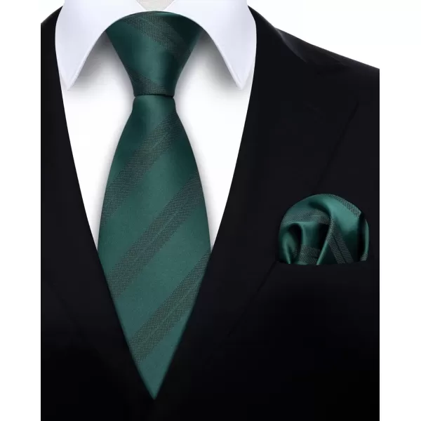 HISDERN Mens Ties Striped Ties for Men Formal Tie and Pocket Square Set Necktie for Wedding Business Graduation