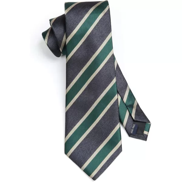 HISDERN Mens Ties Striped Ties for Men Formal Tie and Pocket Square Set Necktie for Wedding Business Graduation