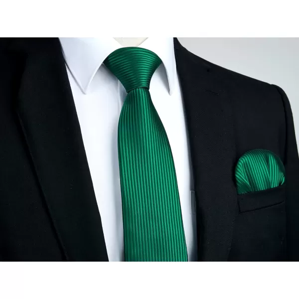 HISDERN Mens Ties Striped Ties for Men Formal Tie and Pocket Square Set Necktie for Wedding Business Graduation
