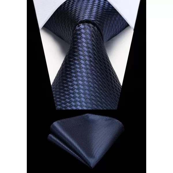 HISDERN Mens Ties Striped Ties for Men Formal Tie and Pocket Square Set Necktie for Wedding Business Graduation