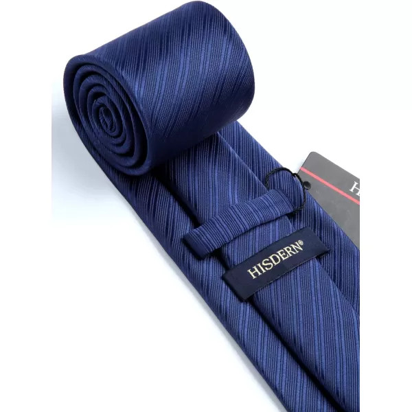 HISDERN Mens Ties Striped Ties for Men Formal Tie and Pocket Square Set Necktie for Wedding Business Graduation