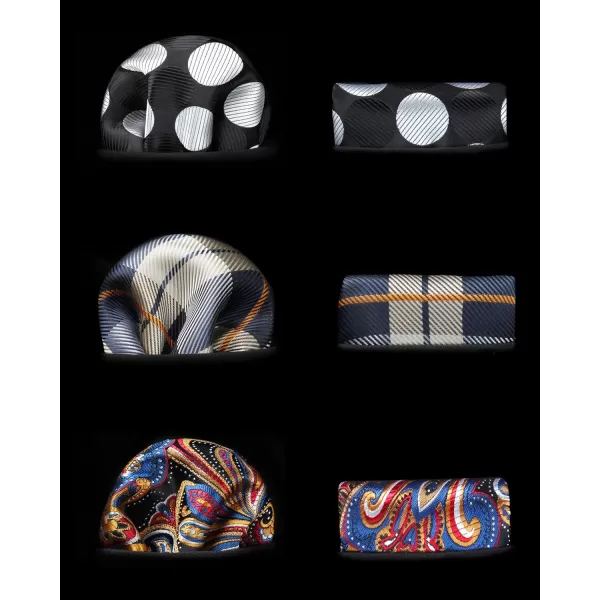HISDERN Mens Ties and Pocket Square Set Business Elegant Ties for Men Classic Lot 3 Pcs Wedding Party Neckties &amp; Handkerchief