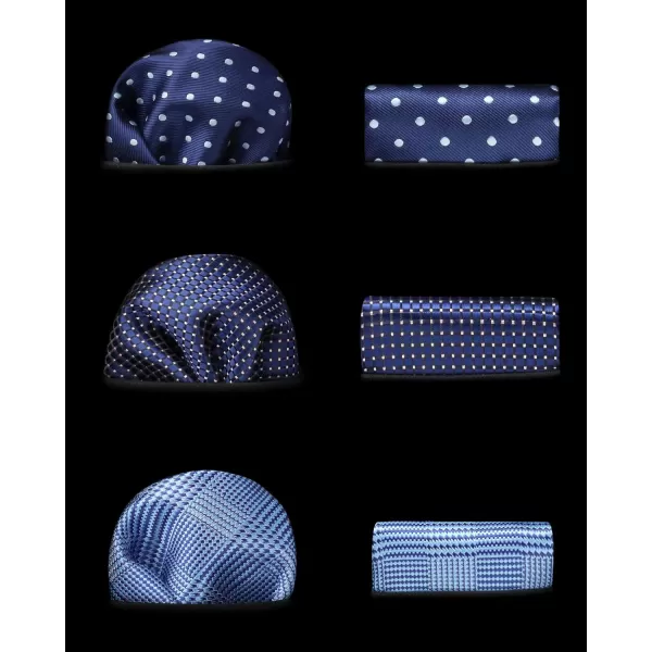 HISDERN Mens Ties and Pocket Square Set Business Elegant Ties for Men Classic Lot 3 Pcs Wedding Party Neckties &amp; Handkerchief