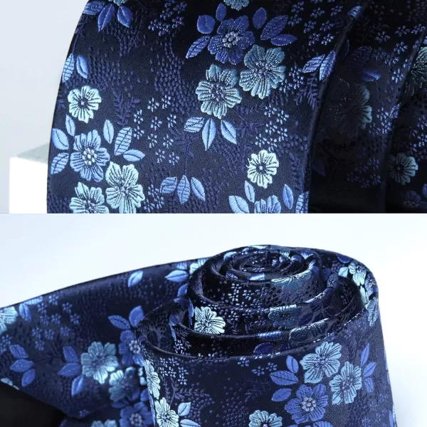 HISDERN Mens Ties and Pocket Square Set Business Elegant Ties for Men Classic Lot 3 Pcs Wedding Party Neckties &amp; Handkerchief