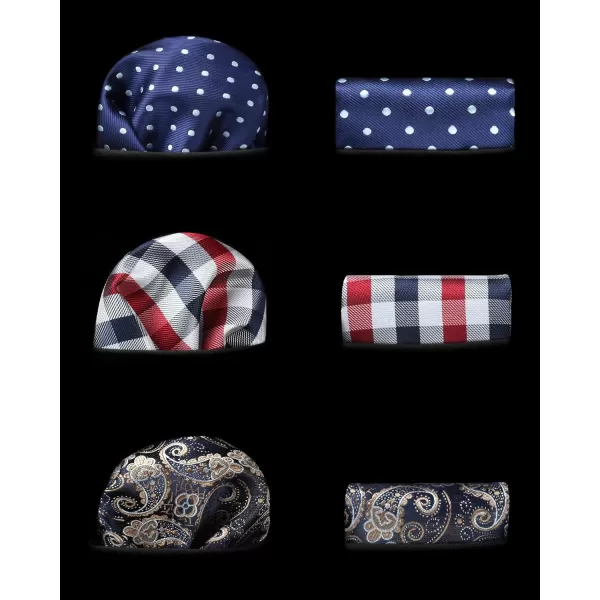 HISDERN Mens Ties and Pocket Square Set Business Elegant Ties for Men Classic Lot 3 Pcs Wedding Party Neckties &amp; Handkerchief