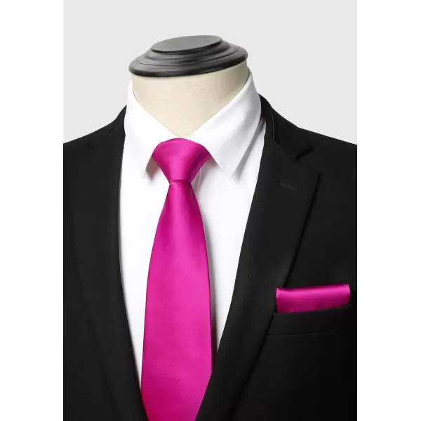HISDERN Mens Ties and Pocket Square Set Business Elegant Ties for Men Classic Lot 3 Pcs Wedding Party Neckties &amp; Handkerchief