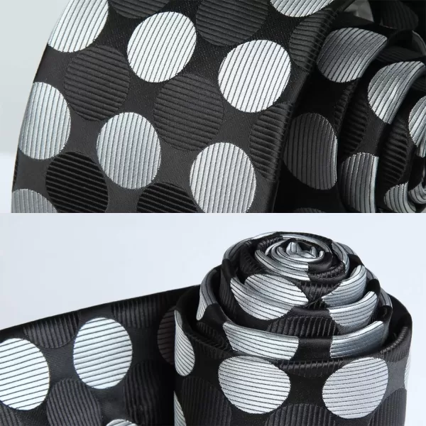 HISDERN Mens Ties and Pocket Square Set Business Elegant Ties for Men Classic Lot 3 Pcs Wedding Party Neckties &amp; Handkerchief