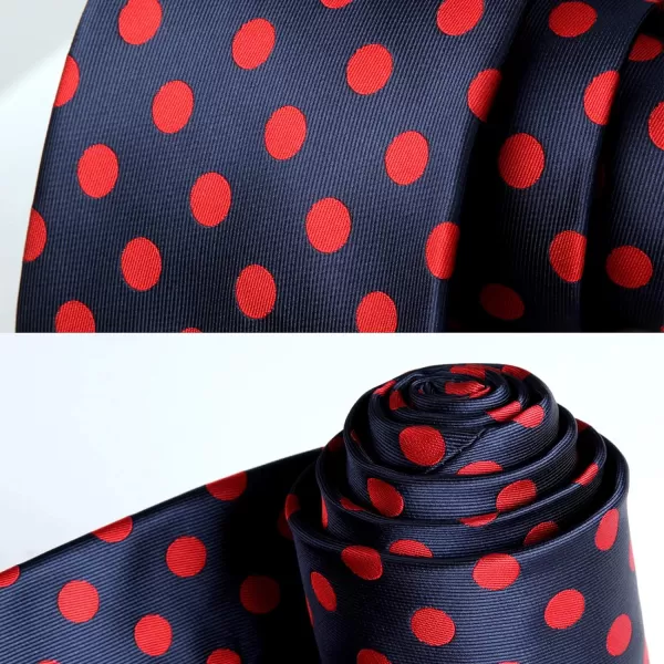 HISDERN Mens Ties and Pocket Square Set Business Elegant Ties for Men Classic Lot 3 Pcs Wedding Party Neckties &amp; Handkerchief