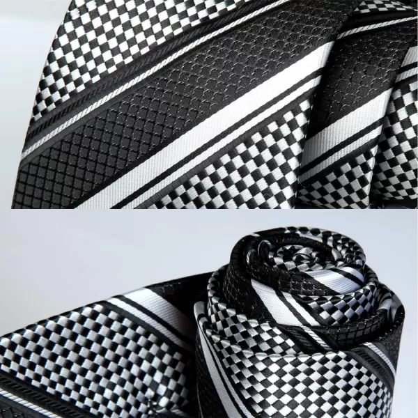 HISDERN Mens Ties and Pocket Square Set Business Elegant Ties for Men Classic Lot 3 Pcs Wedding Party Neckties &amp; Handkerchief