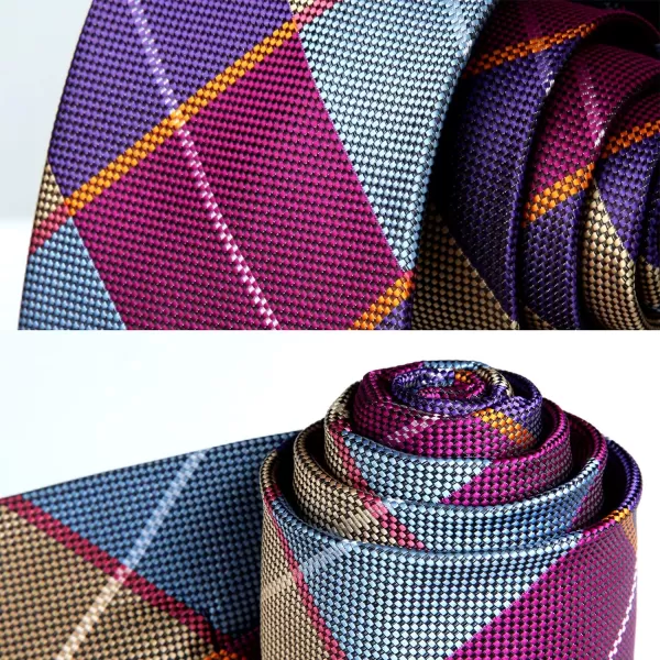 HISDERN Mens Ties and Pocket Square Set Business Elegant Ties for Men Classic Lot 3 Pcs Wedding Party Neckties &amp; Handkerchief