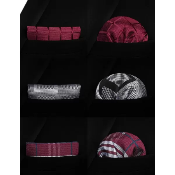 HISDERN Mens Ties and Pocket Square Set Business Elegant Ties for Men Classic Lot 3 Pcs Wedding Party Neckties &amp; Handkerchief