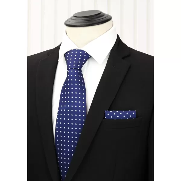 HISDERN Mens Ties and Pocket Square Set Business Elegant Ties for Men Classic Lot 3 Pcs Wedding Party Neckties &amp; Handkerchief