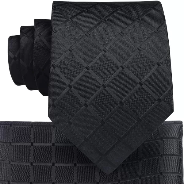 HISDERN Mens Ties and Pocket Square Set Business Elegant Ties for Men Classic Lot 3 Pcs Wedding Party Neckties &amp; Handkerchief