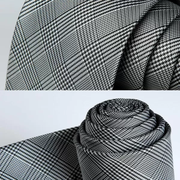 HISDERN Mens Ties and Pocket Square Set Business Elegant Ties for Men Classic Lot 3 Pcs Wedding Party Neckties &amp; Handkerchief