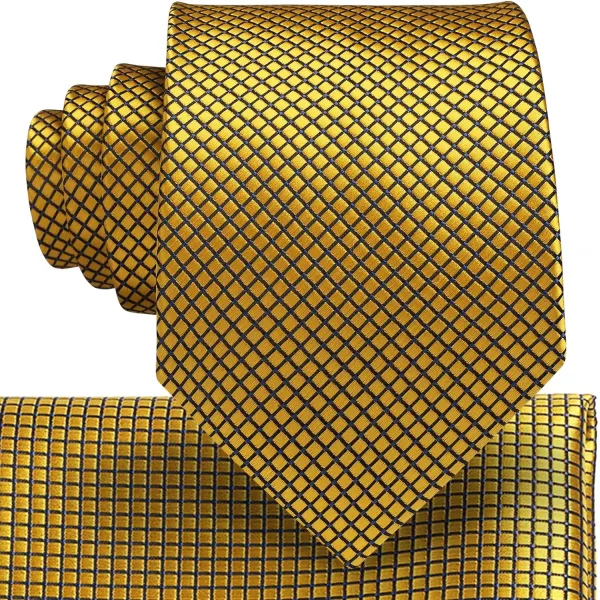 HISDERN Mens Ties and Pocket Square Set Business Elegant Ties for Men Classic Lot 3 Pcs Wedding Party Neckties &amp; Handkerchief