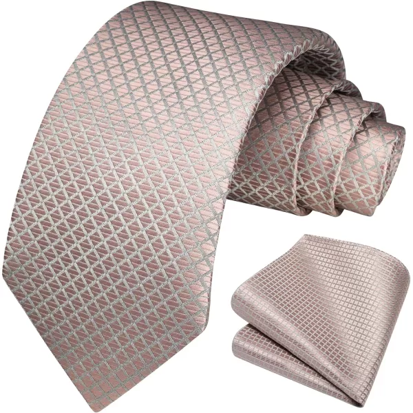 HISDERN Mens Ties for Men Formal Tie with Pocket Square Set Tie Handkerchief Necktie for Men Wedding Party Business
