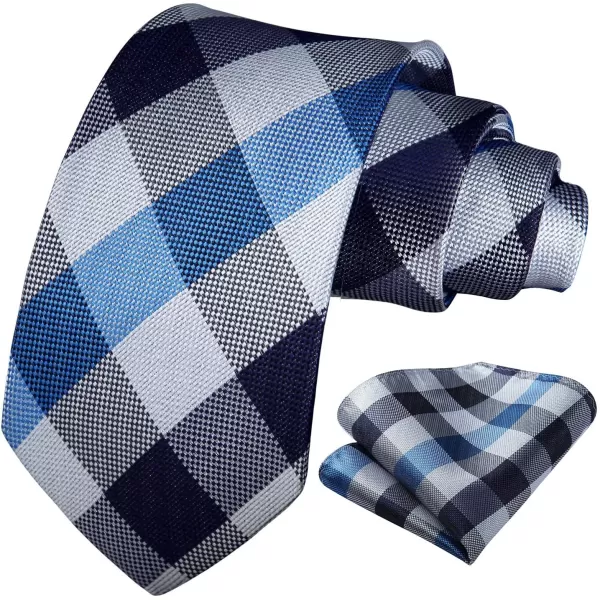 HISDERN Mens Ties for Men Formal Tie with Pocket Square Set Tie Handkerchief Necktie for Men Wedding Party Business
