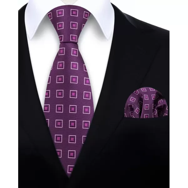 HISDERN Mens Ties for Men Formal Tie with Pocket Square Set Tie Handkerchief Necktie for Men Wedding Party Business