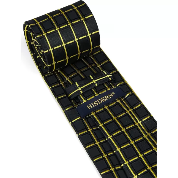 HISDERN Mens Ties for Men Formal Tie with Pocket Square Set Tie Handkerchief Necktie for Men Wedding Party Business