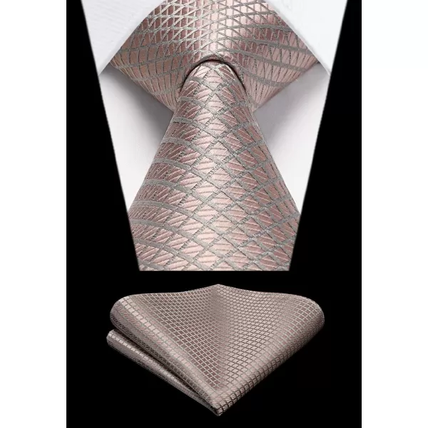 HISDERN Mens Ties for Men Formal Tie with Pocket Square Set Tie Handkerchief Necktie for Men Wedding Party Business