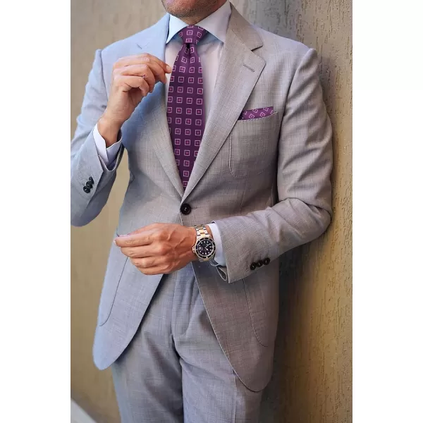 HISDERN Mens Ties for Men Formal Tie with Pocket Square Set Tie Handkerchief Necktie for Men Wedding Party Business