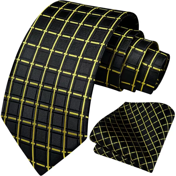 HISDERN Mens Ties for Men Formal Tie with Pocket Square Set Tie Handkerchief Necktie for Men Wedding Party Business